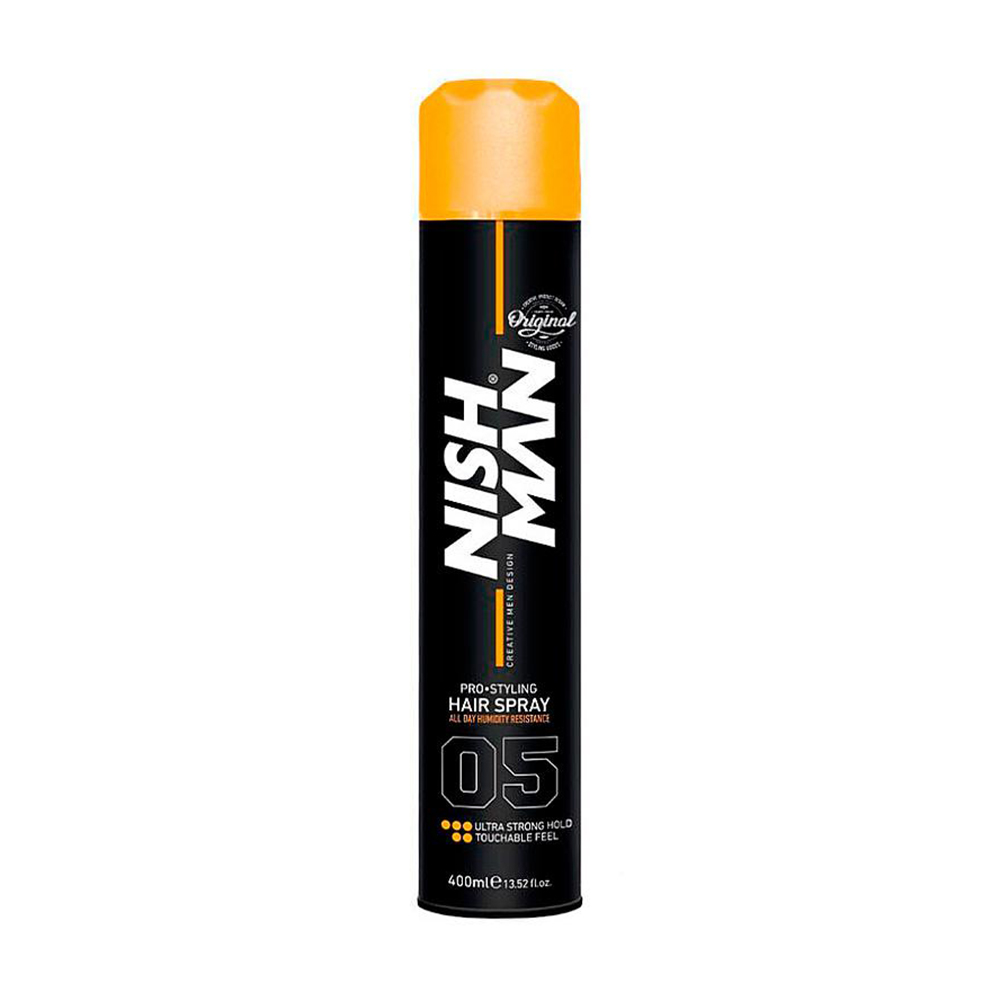 Чоловічий спрей для укладання волосся Nishman 05 Ultra Strong Hold Hair Spray ультрасильної фіксації, 400 мл
